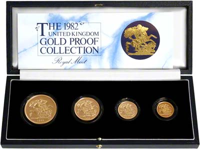 Our 1982 Gold 4 Coin Sovereign Boxed Proof Set Photograph
