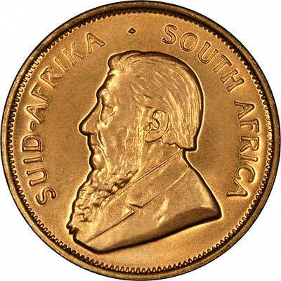 Obverse of South African Half Ounce Krugerrand