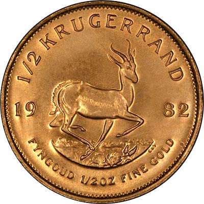 Reverse of 1982 South African Half Ounce Krugerrand
