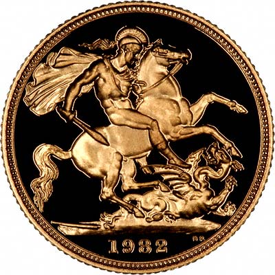 Reverse of 1982 Gold Proof Sovereign