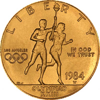 Athletes Carrying the Olympic Torch on 1984 USA Gold $10 Eagle