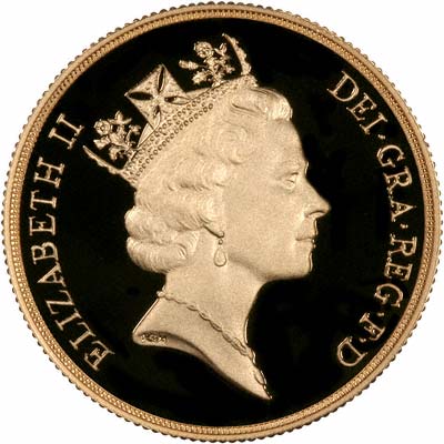 Obverse of 1985 £2 Gold Proof