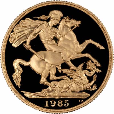Reverse of 1985 Gold Proof Two Pound