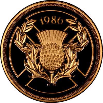 Reverse of 1986 Gold Proof Two Pounds