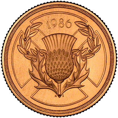 Reverse of 1986 Gold Two Pound Coin