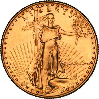 Obverse of 1986 Half Ounce Gold Eagle