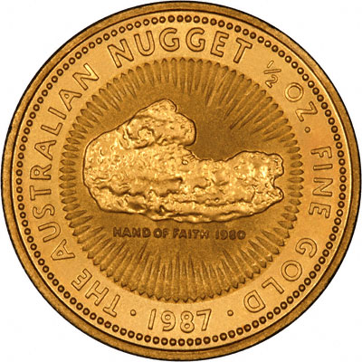 Reverse of 1987 Half Ounce Gold Proof Nugget