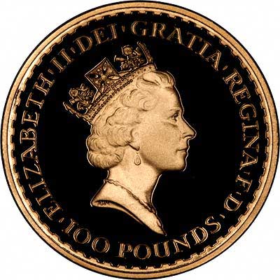 Obverse of 1987 Proof One Ounce Gold Britannia