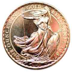 Reverse of 1987 One Ounce Gold Bullion Britannia