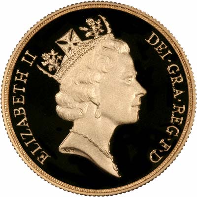 Obverse of 1987 £2 Gold Proof
