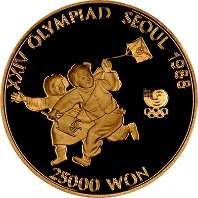 Our 25000 WON GOLD COIN 1988 Olympics Coin Photograph