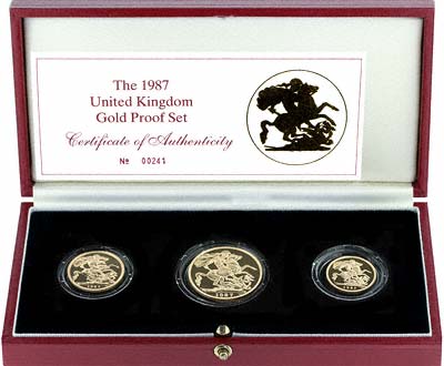 1987 Three Coin Sovereign Set in Presentation Box