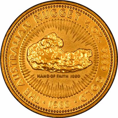 Reverse of 1988 One Ounce Gold Proof Nugget