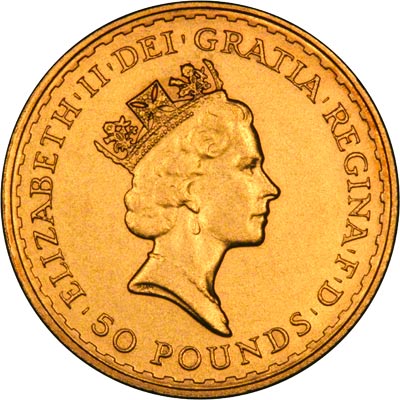 Obverse of 1988 Half Ounce Gold Britannia