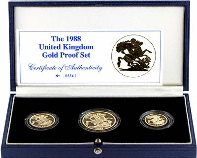 1988 Three Coin Gold Set in Case