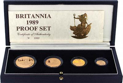 Our 1989 Britannia Gold Proof 4 Coin Set Photograph