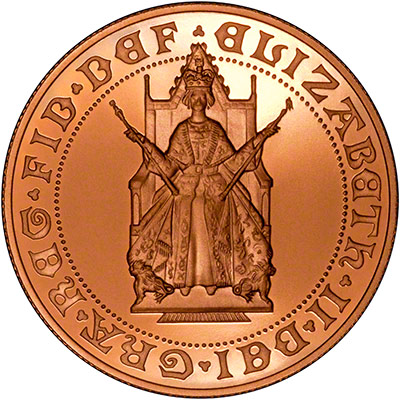 Obverse of 1989 Brilliant Uncirculated Five Pounds Gold Coin