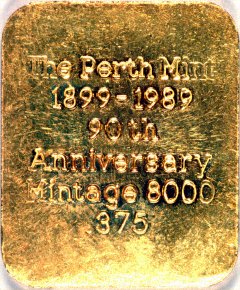 Reverse of Gold Certificate Medallion