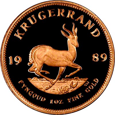 Reverse of 1989 One Ounce Proof Krugerrand