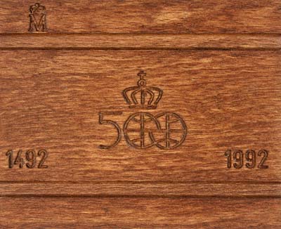 1492 - 1992 on Wooden Box Lid