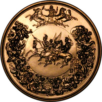 Reverse of 1990 Battle of Waterloo 175th Anniversary Gold Medallion