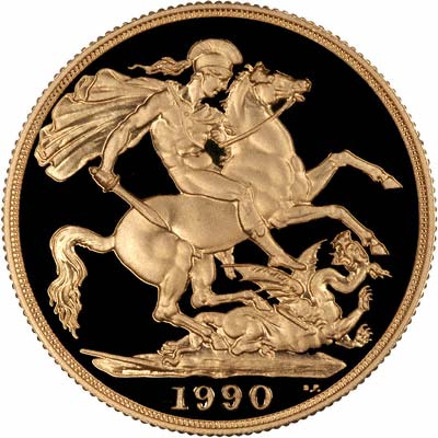 Reverse of 1990 Gold Proof Two Pound