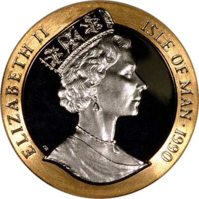 Obverse of Half Ounce Manx Gold Crown of 1990