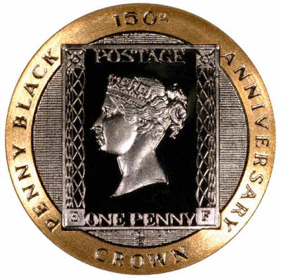 Penny Black Reverse of Half Ounce Manx Gold Crown of 1990