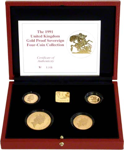 1991 Four Coin Sovereign Set in Presentation Box