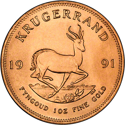 Reverse of One Ounce Gold Krugerrand