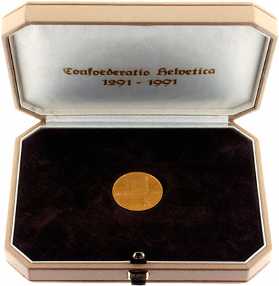 1991 Swiss 250 Francs in Presentation Box