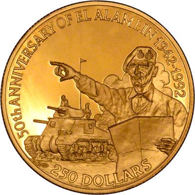 Reverse of 1992 Belize Gold $250