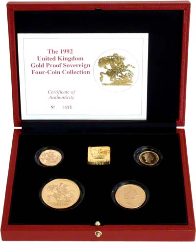 1992 Four Coin Sovereign Set in Presentation Box