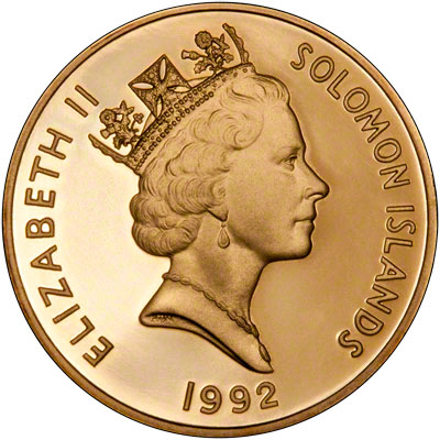 Obverse of 1992 Solomon Islands Gold $100