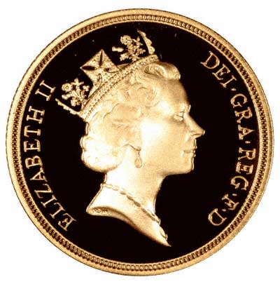 Obverse of 1992 £2 Gold Proof
