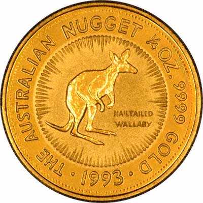 Reverse of 1993 One Ounce Gold Proof Nugget