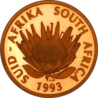 Obverse of 1993 South African One Ounce Protea - 200th Anniversary of Banking