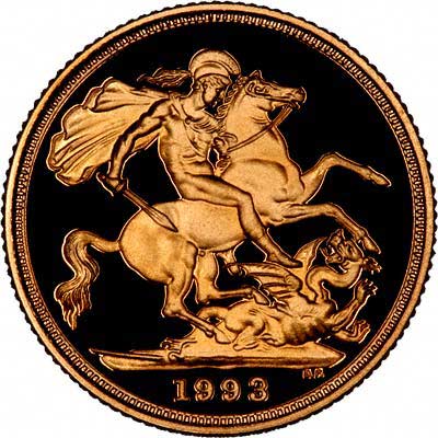 Reverse of 1993 Gold Proof Two Pound