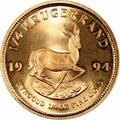 Reverse of 1994 Quarter Ounce Gold Krugerrand