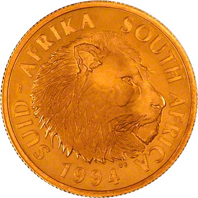 Obverse of 1994 Proof Natura Half Ounce Coin - Lion