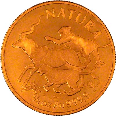 Reverse of 1994 Proof Half Ounce Gold Natura -  Lion