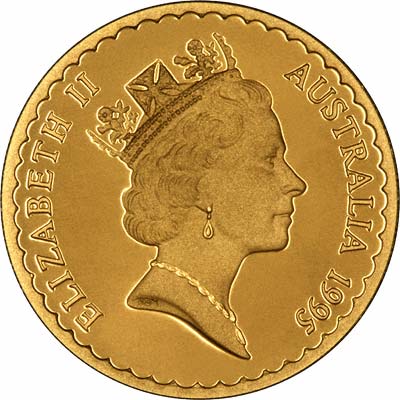Obverse of 1995 Australian $100 Gold Proof Coin