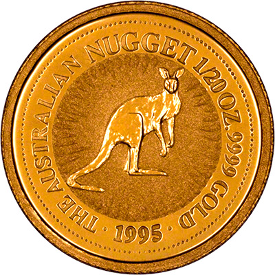 Reverse of 1995 Australian Twentieth Ounce Gold Kangaroo Nugget Coin