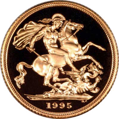 Reverse of Proof 1995 Half Sovereign
