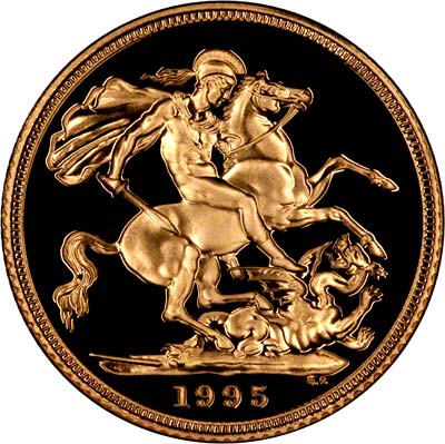Reverse of 1995 Gold Proof Sovereign