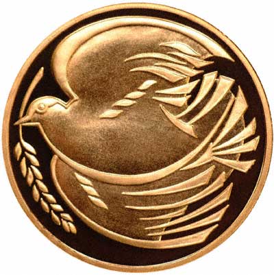 Our 1995 Gold Proof Dove of Peace Two Pounds Reverse Photograph