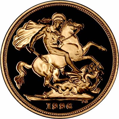 Reverse of 1996 Gold Proof Two Pounds