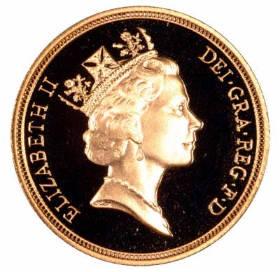 Obverse of 1997 Gold Two Pound Coin