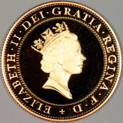 Obverse of 1997 Gold Proof Two Pound Coin