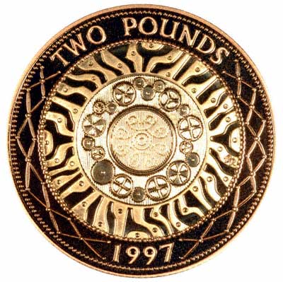 Reverse of 1997 Gold Two Pound Coin